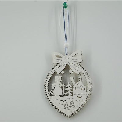 Wooden Xmas hanging decoration-white