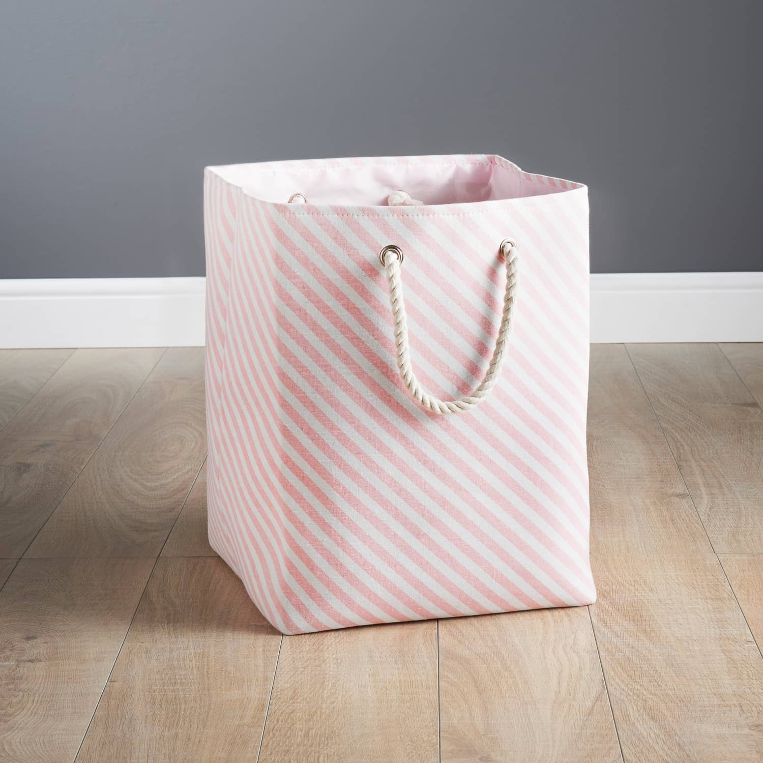 Striped Laundry Bag - Blush