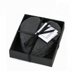 Heart shape slate coasters 4PK