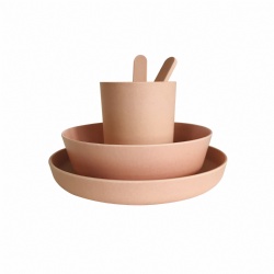 Bamboo fiber childrens tableware set