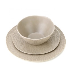 Bamboo fiber wood grain dinnerware