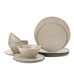 Bamboo fiber wood grain dinnerware