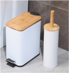 Dustbin with bamboo lid