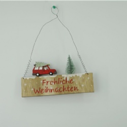 Wooden Xmas hanging decoration