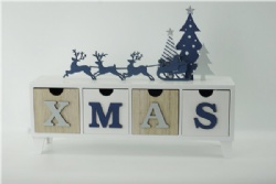 Xmas wooden table drawer decoration