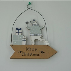 Wooden Xmas hanging decoration