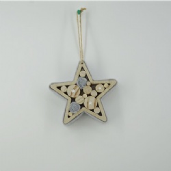 Xmas wooden hanging star decoration