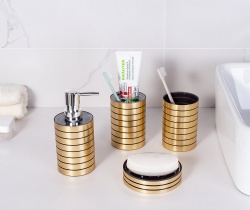 4pcs bathroom set  PS material  gold color