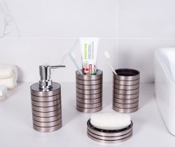 4pcs bathroom set  PS material silver