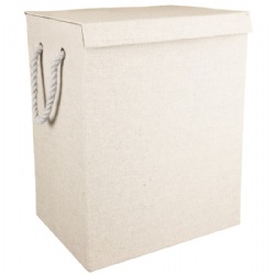 Foldable Laundry Basket - Cream 40 x 30 x 50cm (Approx.)