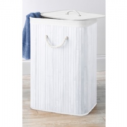 Bamboo Laundry Hamper - White