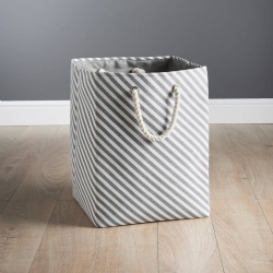 Striped Laundry Bag - Grey NEW