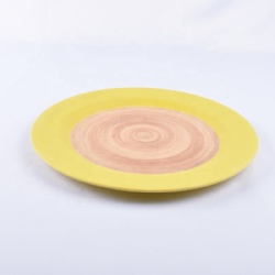 High quality hot selling eco- friendly bamboo fiber round plate