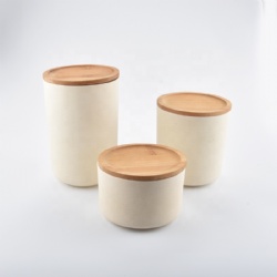 Eco-friendly bamboo fiber canister with bamboo lid