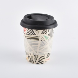 100% Eco natural personalized custom reusable bamboo fiber coffee cup