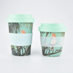 350/400ml Reusable Bamboo Fiber Coffee Cups Non-slip Travel Mugs