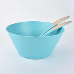 Biodegradable BPA free bamboo fiber salad bowl with spoon&fork