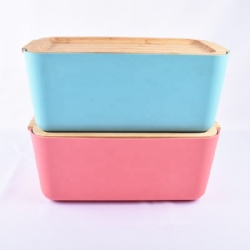 Eco-friendly customized bamboo large bread bin box with lid\